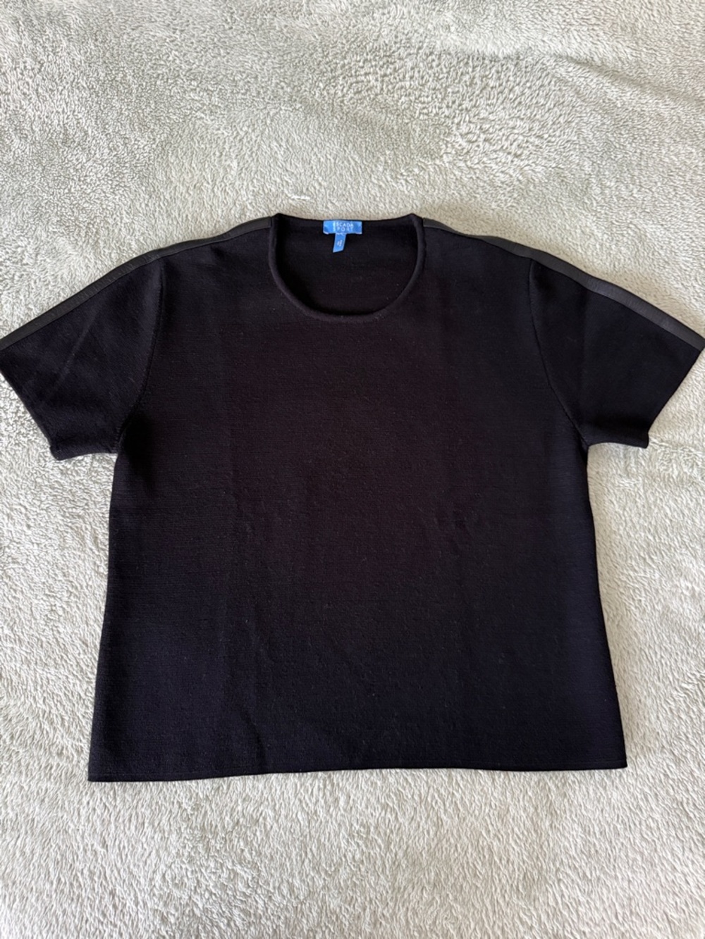 Escada Black Short Sleeve Knit Tee